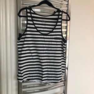 Gap White and Black Striped Tank - Size L